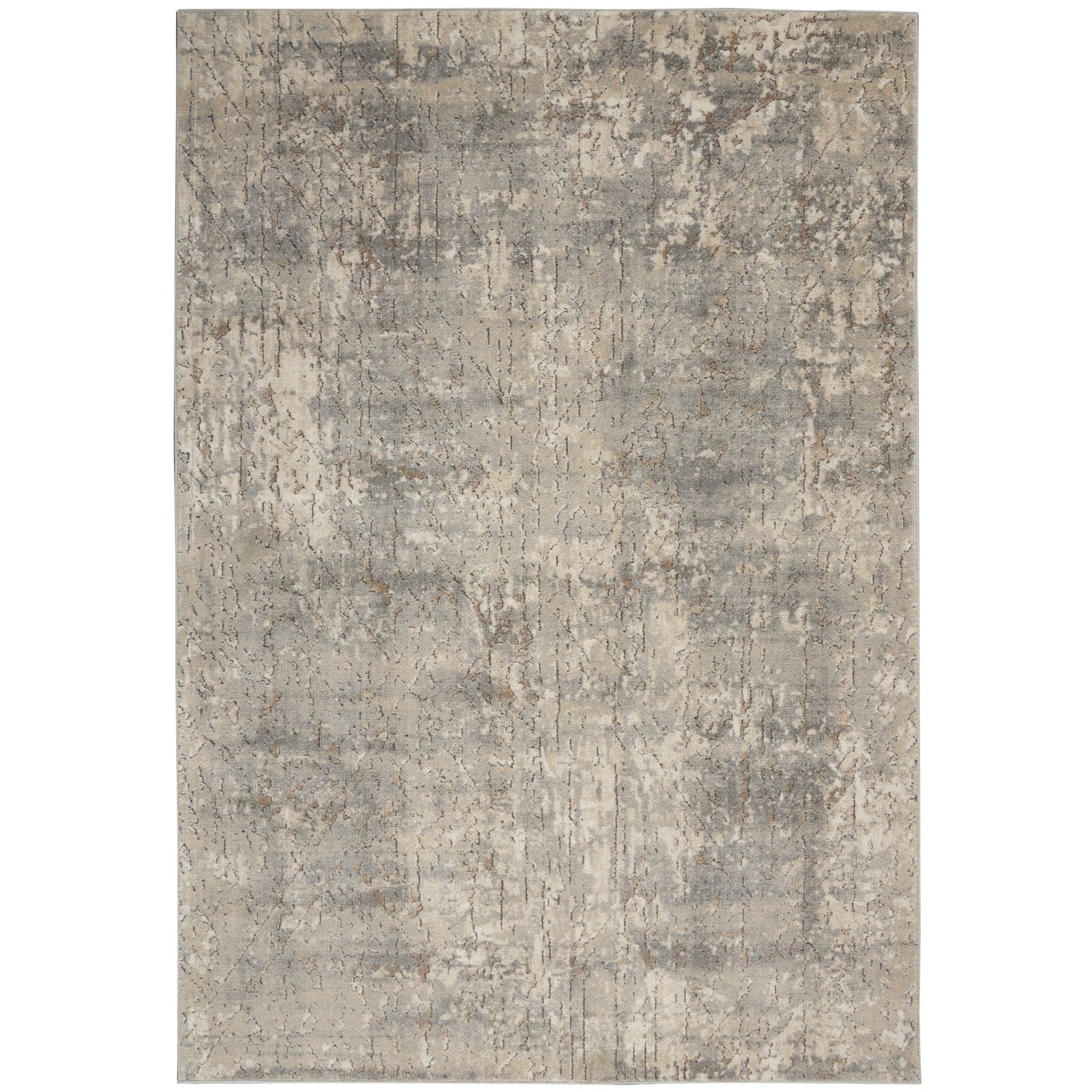 Nourison Concerto Abstract Contemporary Area Rug Beige Grey 3'9" x 5'9"