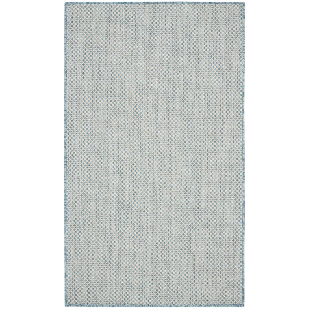 Nourison Courtyard COU01 Indoor/outdoor Area Rug - Ivory Aqua 3' x 5'