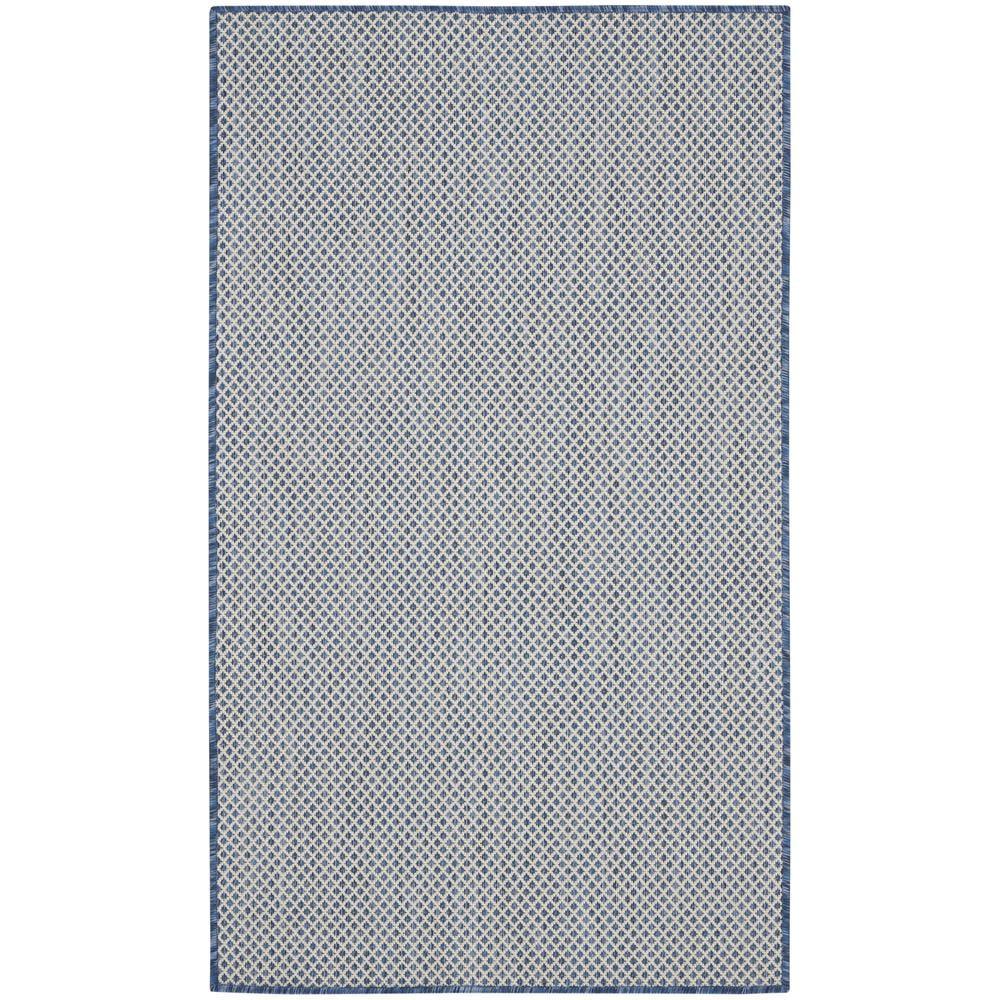 Nourison Courtyard COU01 Indoor/outdoor Area Rug - Ivory Blue 3' x 5'