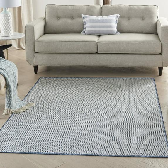 Nourison Courtyard COU01 Indoor/outdoor Area Rug - Ivory Blue 6' x 9'