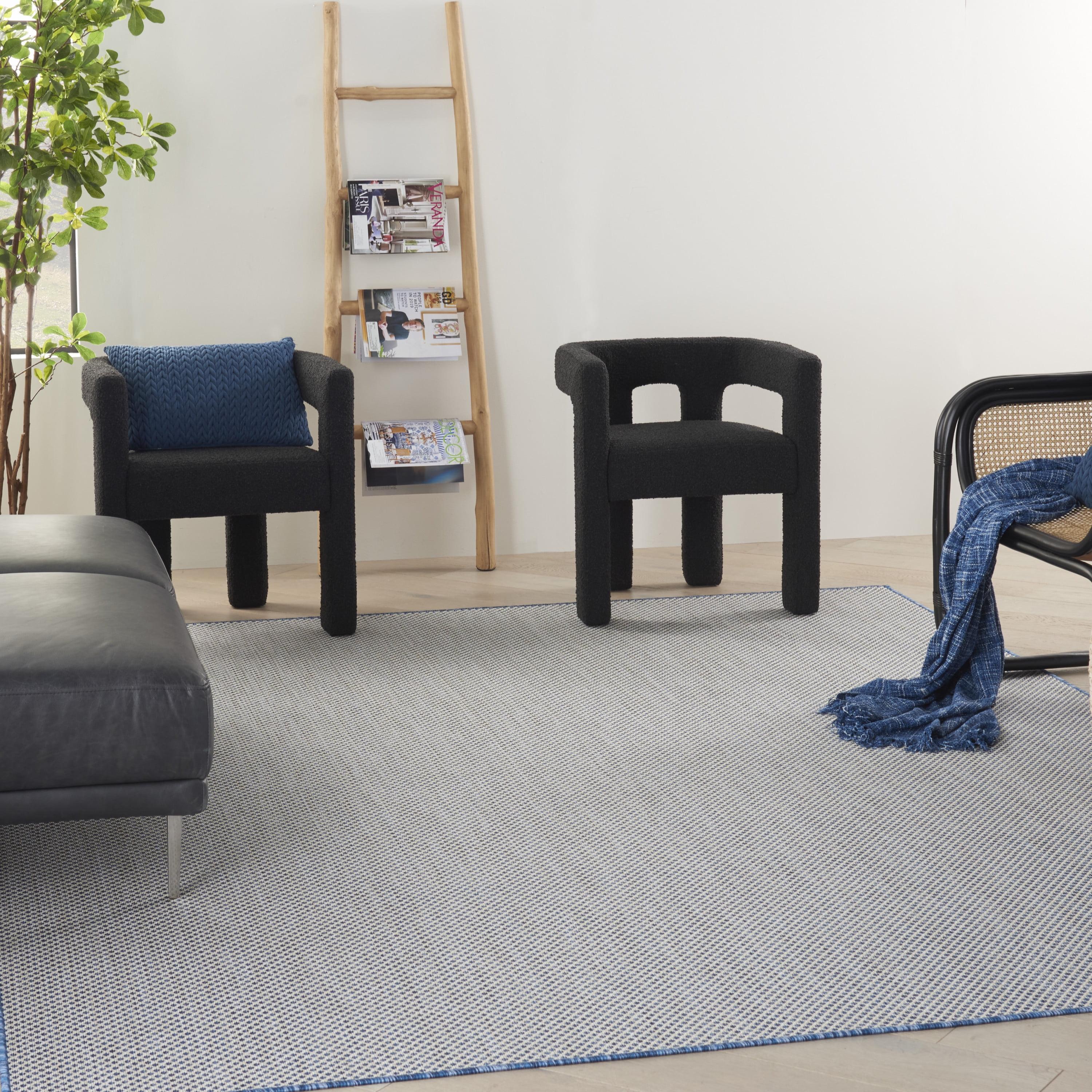 Nourison Courtyard COU01 Indoor/outdoor Area Rug - Ivory Blue 8' x 10'