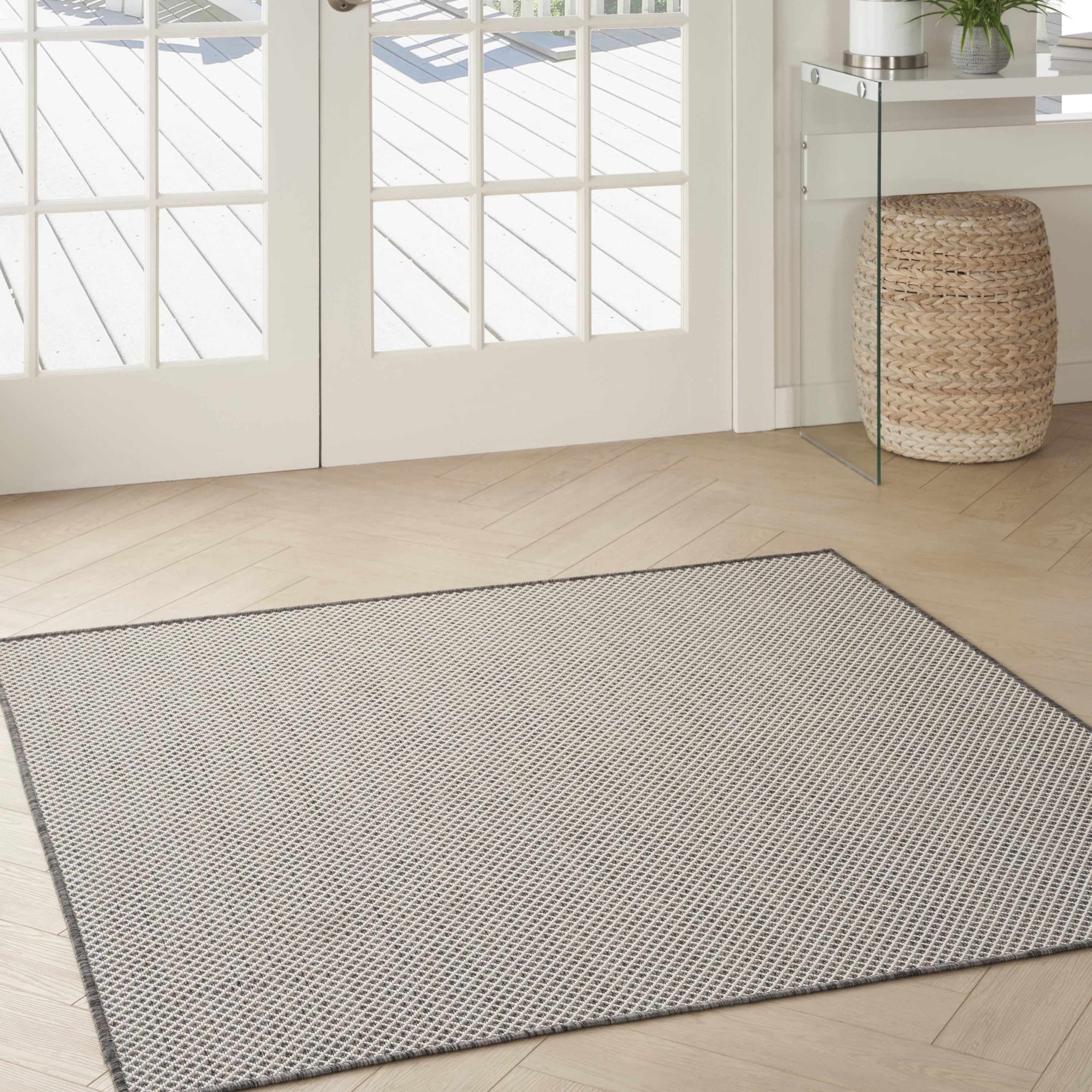 Nourison Courtyard Indoor/Outdoor Ivory/Charcoal 4' x Square Area Rug (4 Square)