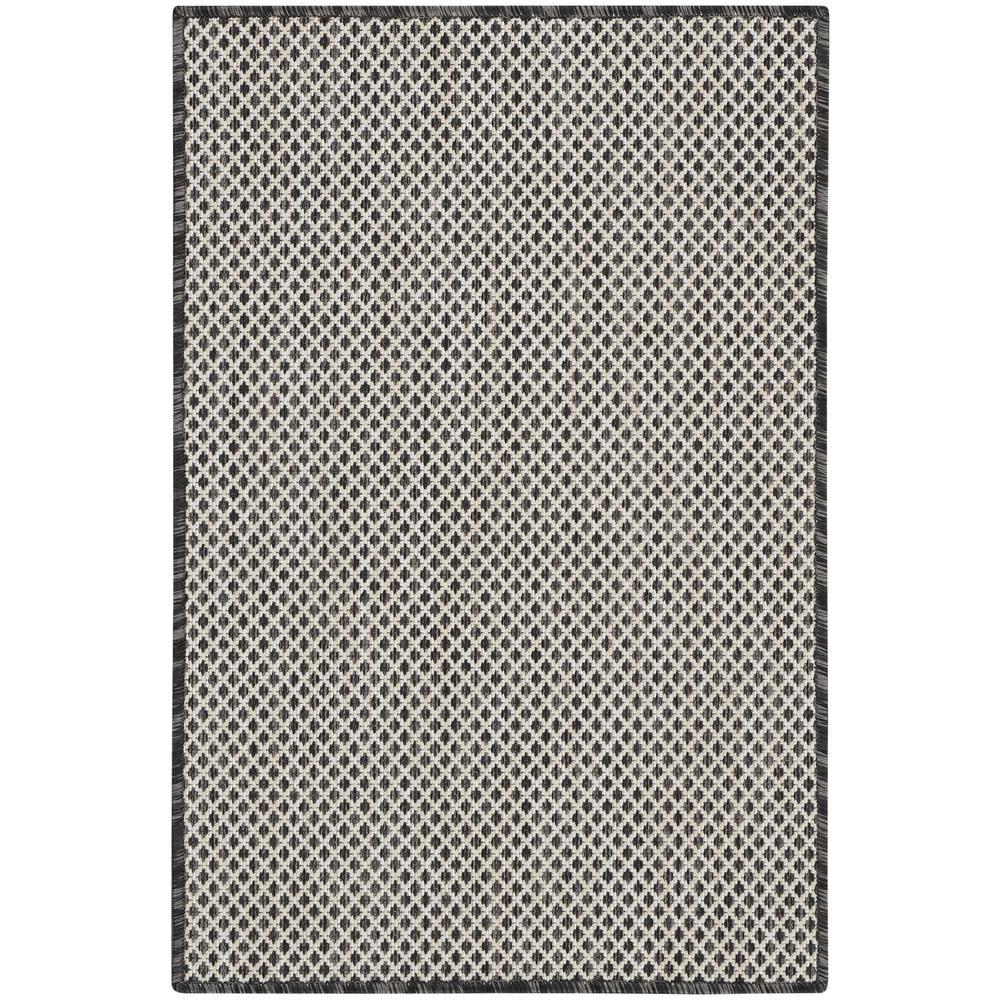 Nourison Courtyard COU01 Indoor/outdoor Area Rug - Ivory Charcoal 2' x 3'
