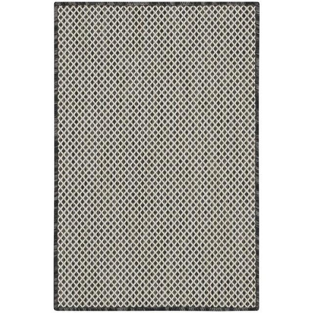Nourison Courtyard COU01 Indoor/outdoor Area Rug - Ivory Charcoal 2' x 3'