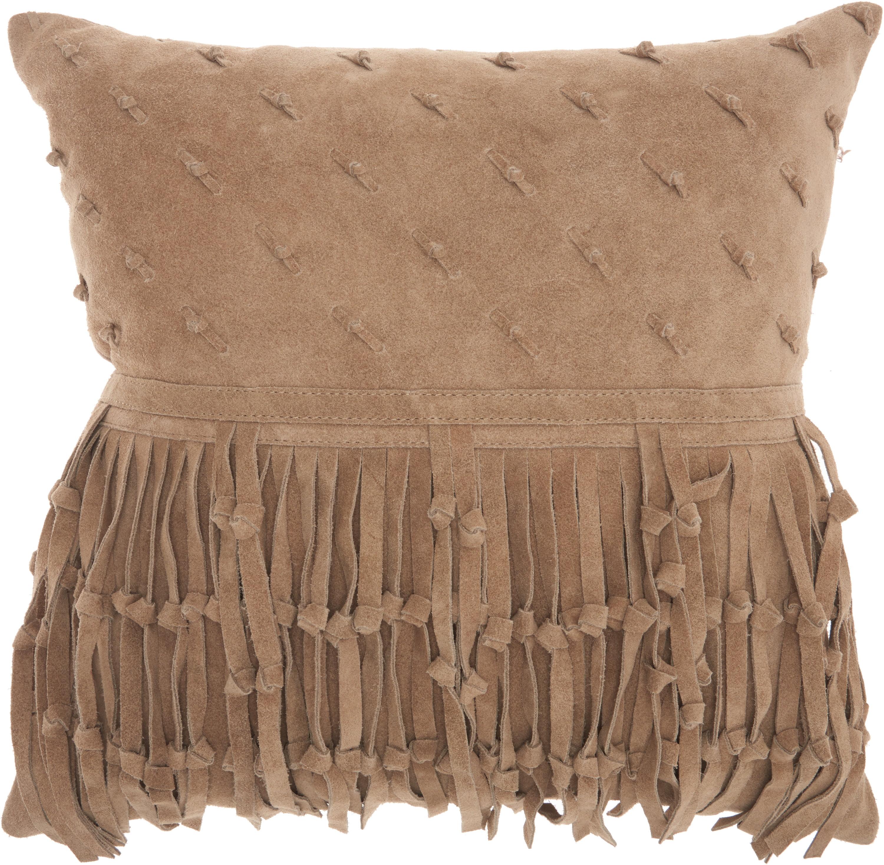 Leather/Suede Throw Pillow