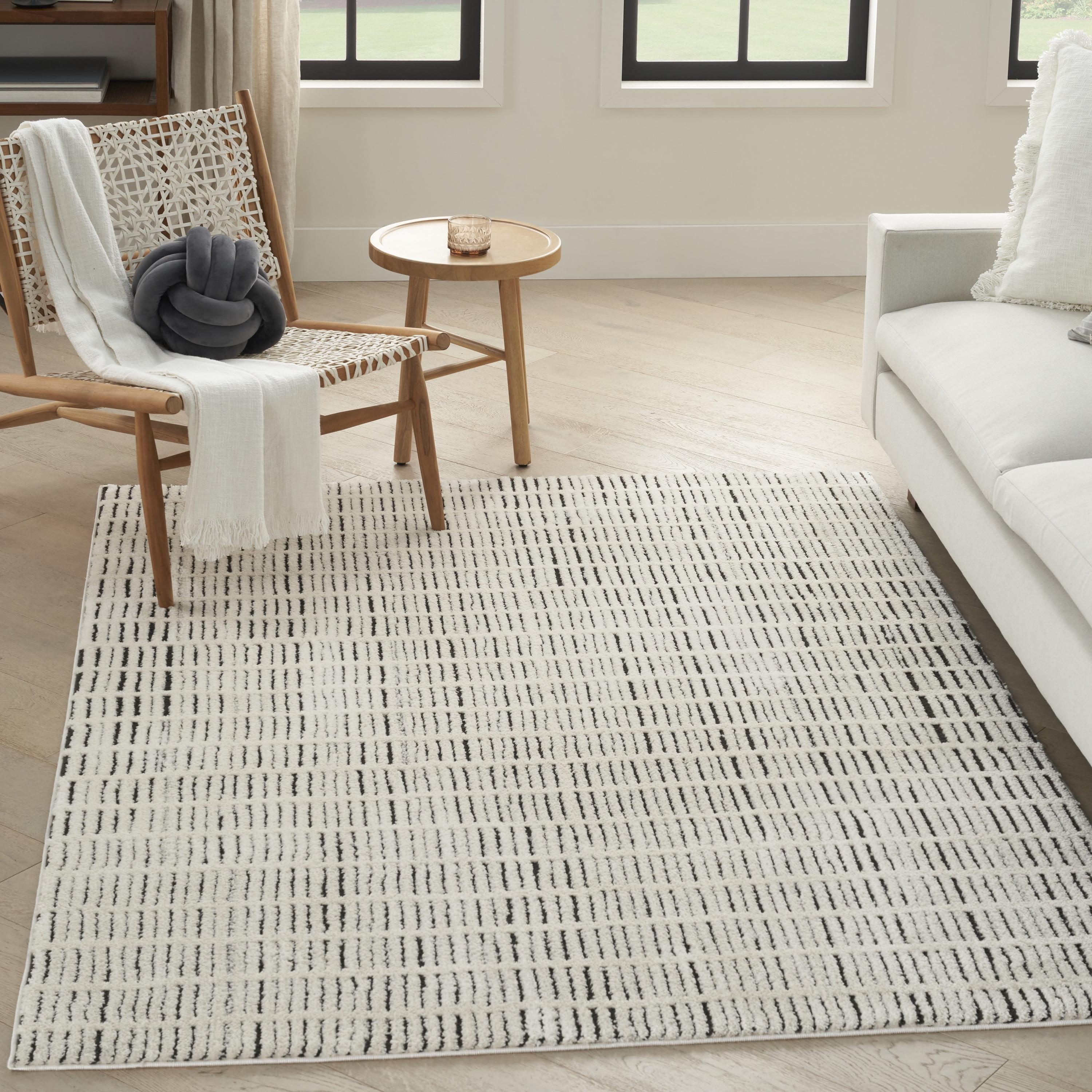 Nourison Cozy Modern 3'11" x 5'11" Ivory Black Scandinavian Indoor Rug