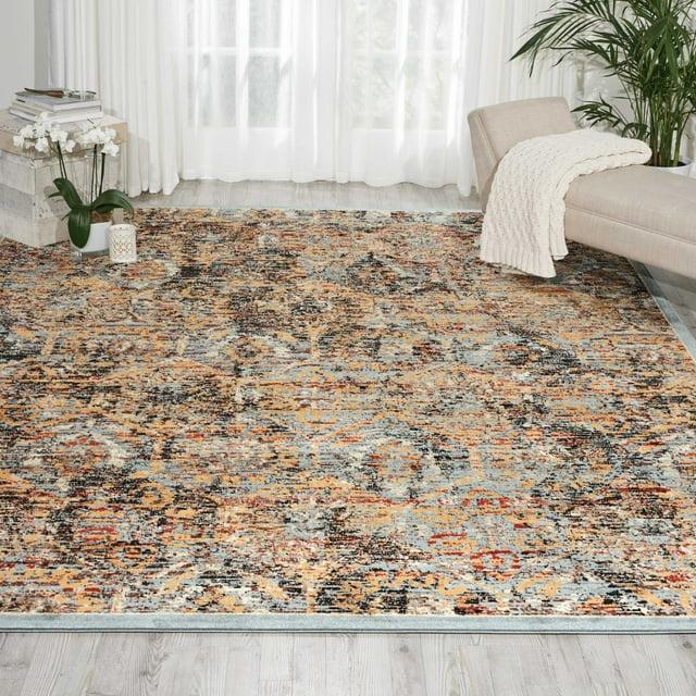 Nourison Delano Traditional Blue 6'7" x 9'6" Area Rug, (7x10)