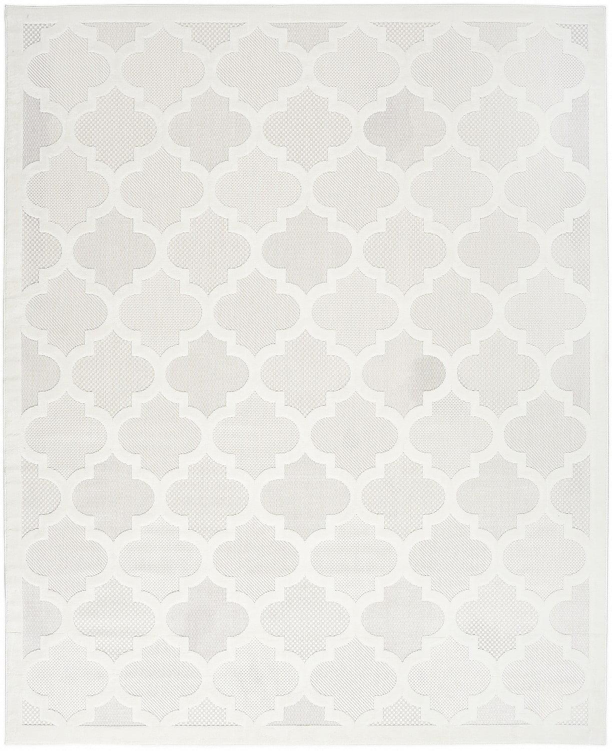 Nourison Easy Care 9' x 12' Ivory/White Indoor/Outdoor Rug