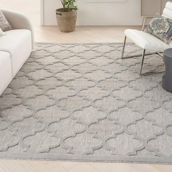 Nourison Easy Care 9' x 12' Silver Grey Indoor/Outdoor Rug