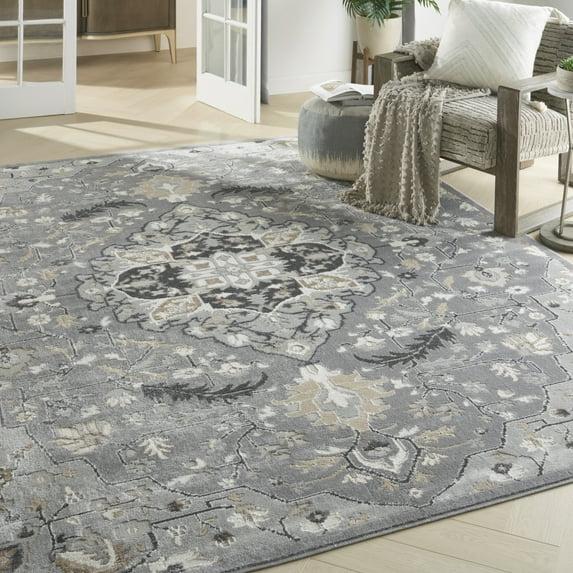 Nourison Elation Floral Medallion Indoor Rug Grey 7'10" x 9'10"