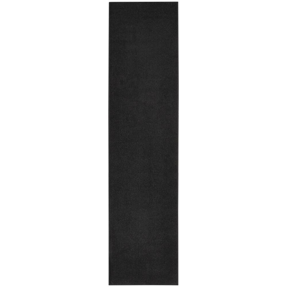 Nourison Essentials Easy Care Indoor Outdoor Area Rug - Black 2'2" x 12'