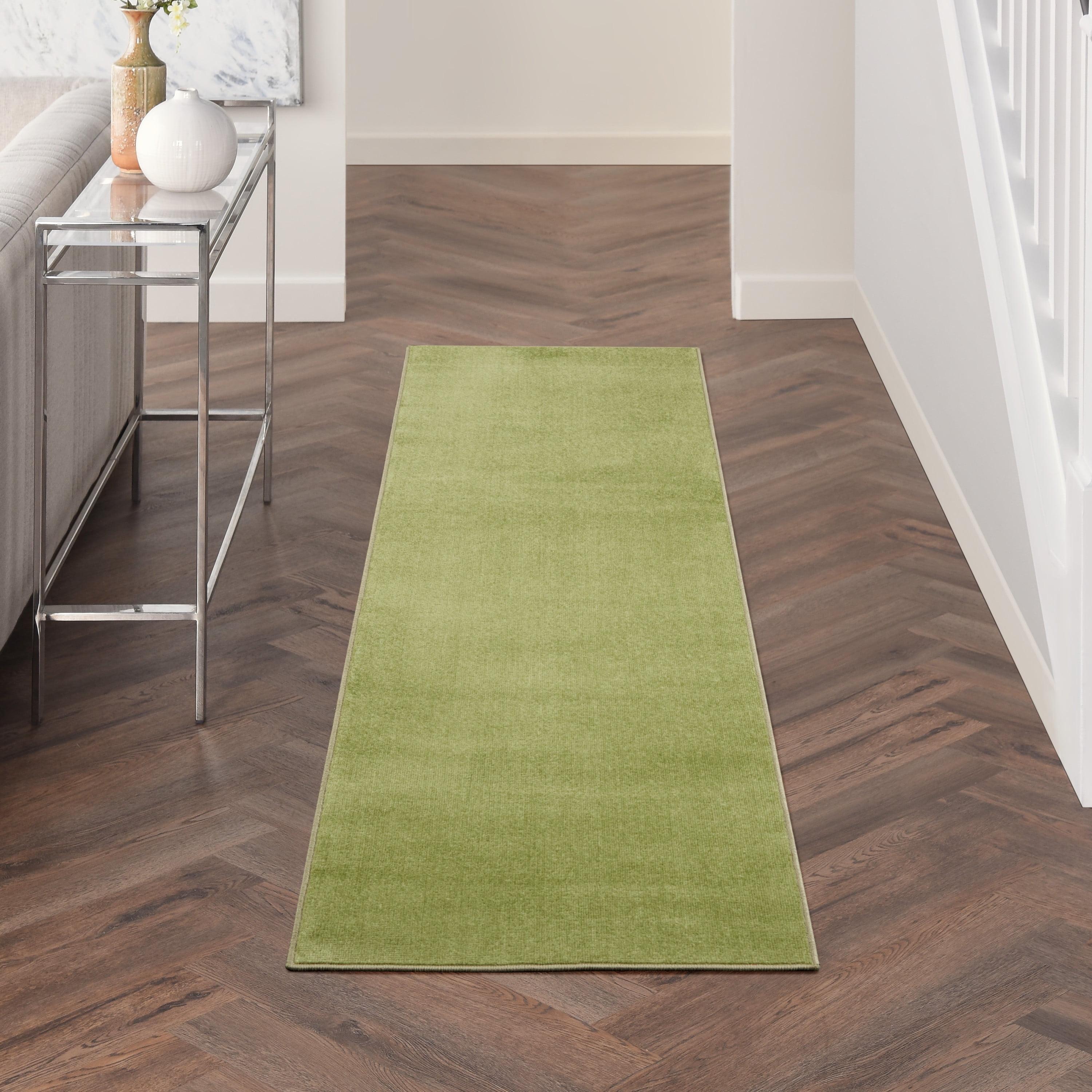 Moss Green Low Pile Indoor/Outdoor Runner Rug 2'2" x 7'6"