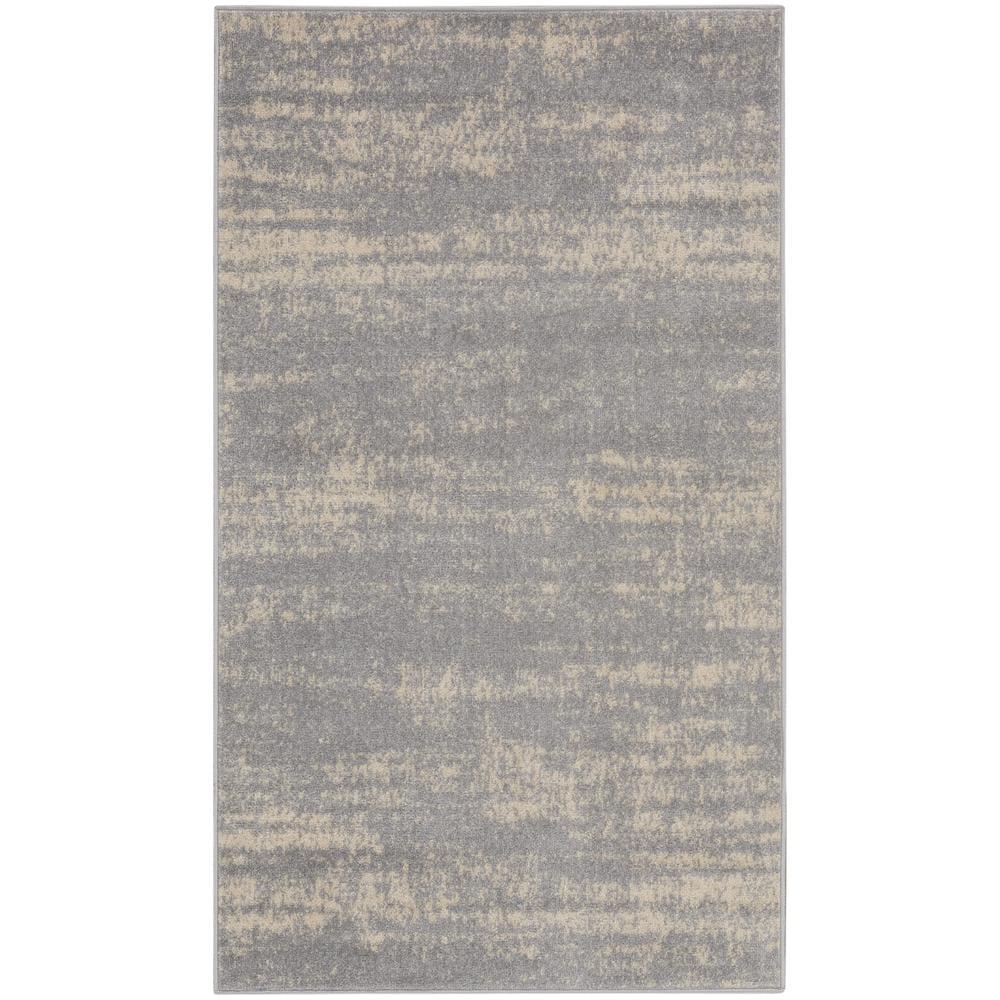Nourison Essentials 3' x 5' Grey/Beige Modern Indoor/Outdoor Rug