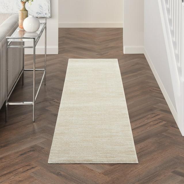 Nourison Essentials Easy Care Indoor Outdoor Area Rug - Ivory Beige 2'2" x 10'