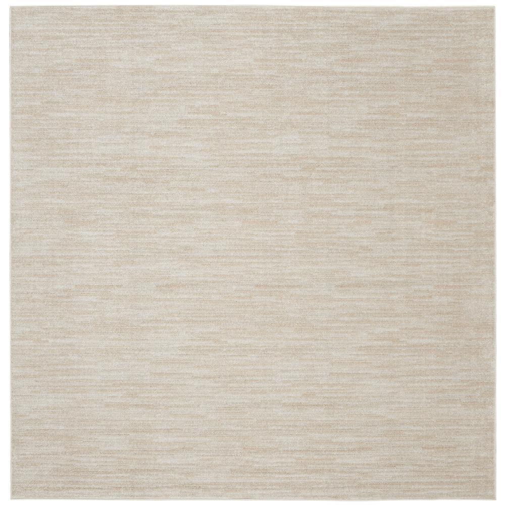 Nourison Essentials Easy Care Indoor Outdoor Area Rug - Ivory Beige 5' x Square