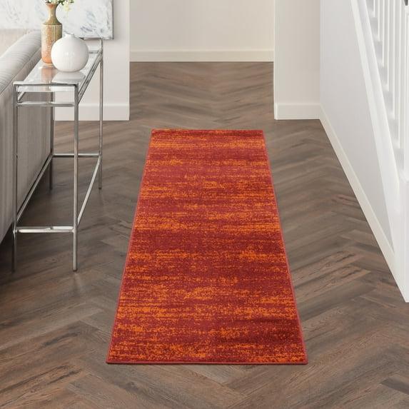 Nourison Essentials 2' x 6' Red Modern Indoor/Outdoor Rug