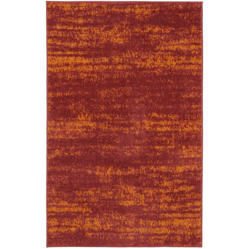 Nourison Essentials 3' x 5' Red Modern Indoor/Outdoor Rug