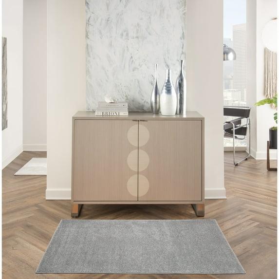Nourison Essentials Easy Care Indoor Outdoor Area Rug - Silver Grey 3' x 5'