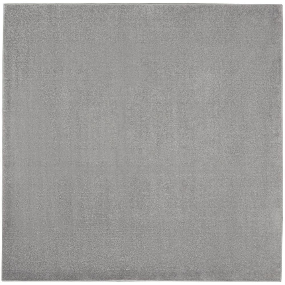 Nourison Essentials Easy Care Indoor Outdoor Area Rug - Silver Grey 5' x Square
