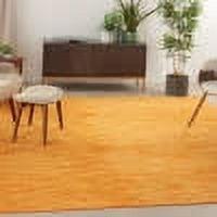 Sunburst Orange Square 7' Easy-Care Synthetic Area Rug