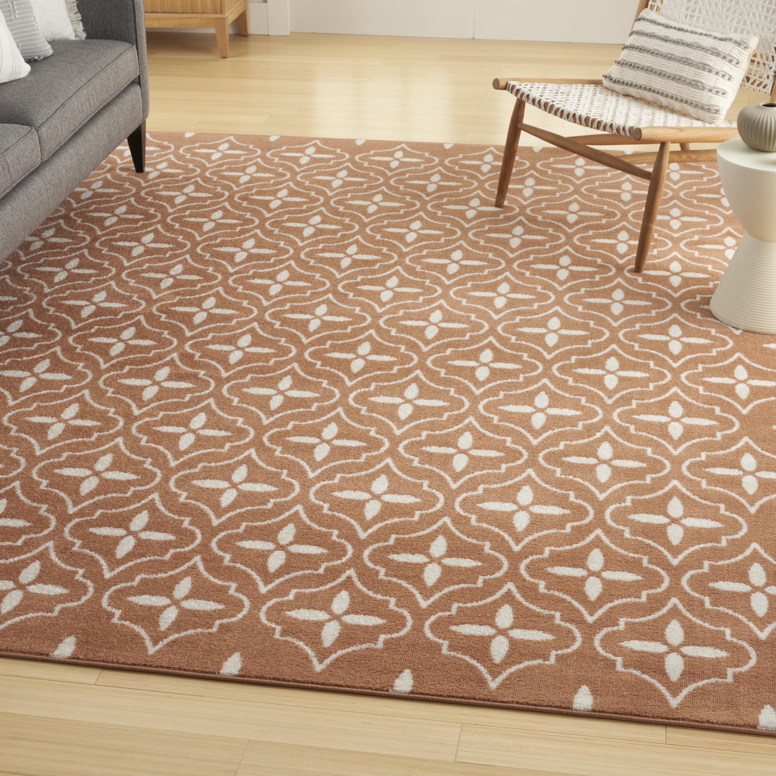 Copper and Ivory Moroccan Trellis 5' x 7' Outdoor Rug