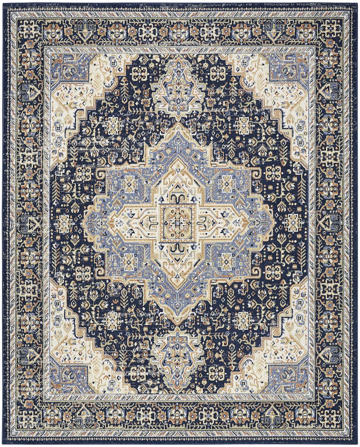 Nourison Essentials Persian Vintage Indoor Outdoor Area Rug Navy 8' x 10'