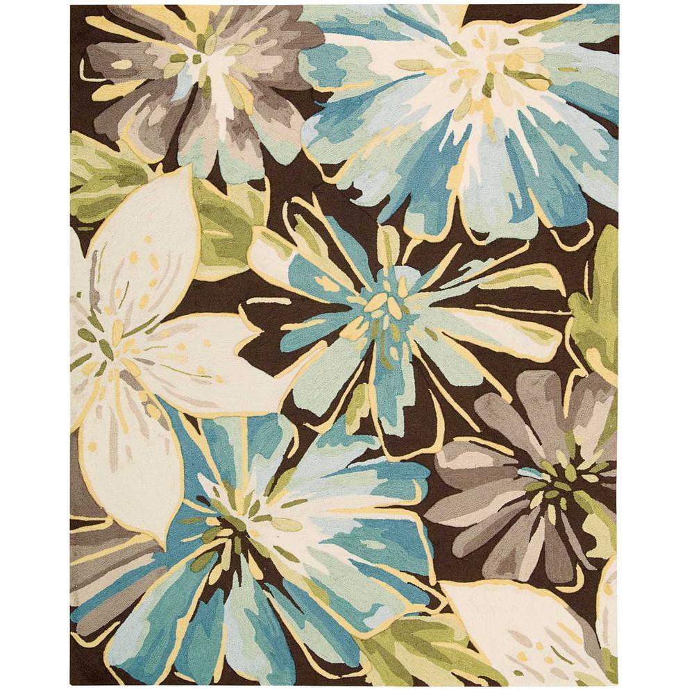 Nourison Fantasy Abstract Floral Chocolate 8' x 10'6" Area Rug, (8' x 11')