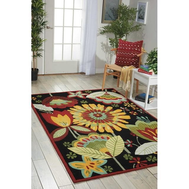 Nourison Fantasy Floral Black 1'9" x 2'9" Area Rug, (2x3)