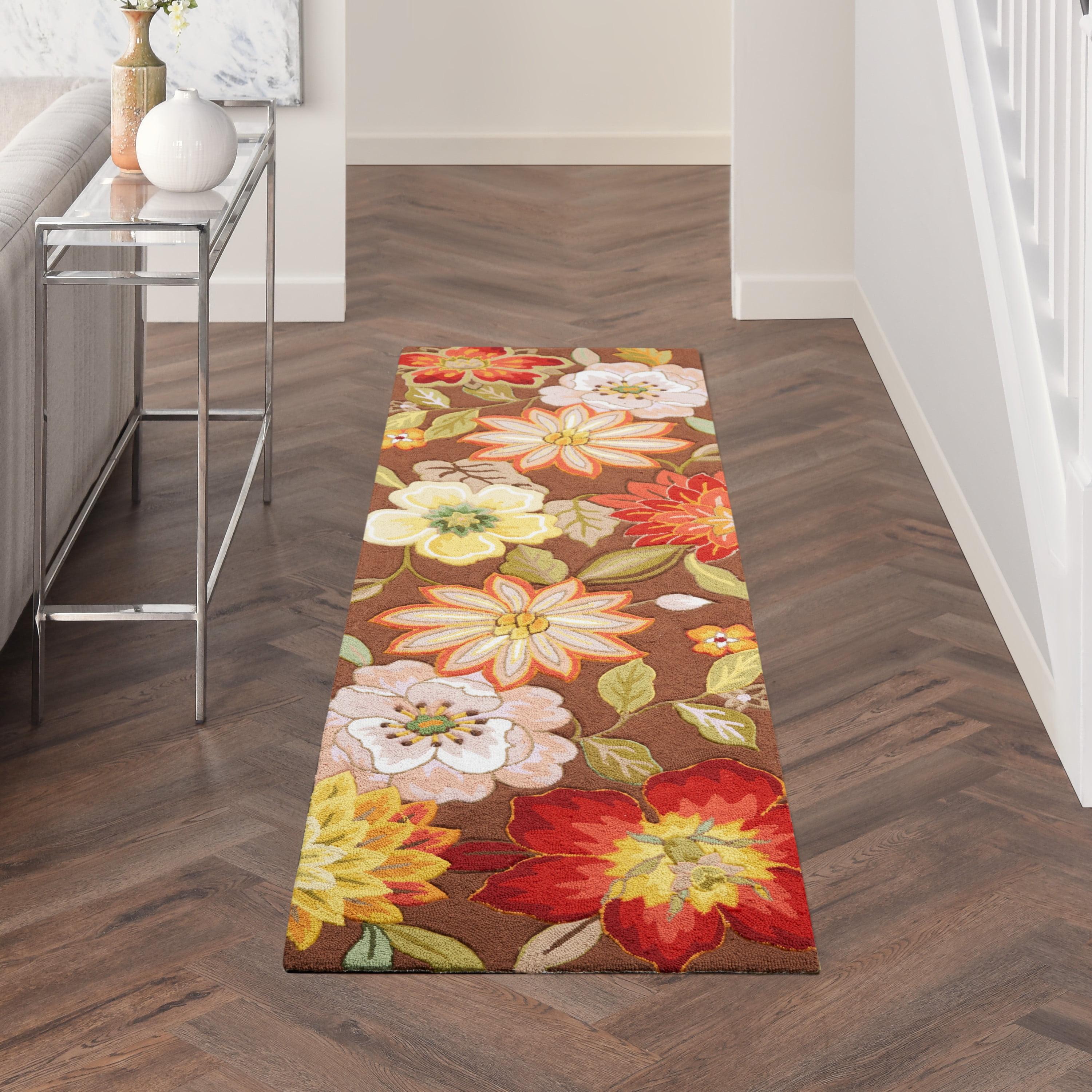 Traditional Tufted Chocolate Synthetic Runner Rug 27"x96"