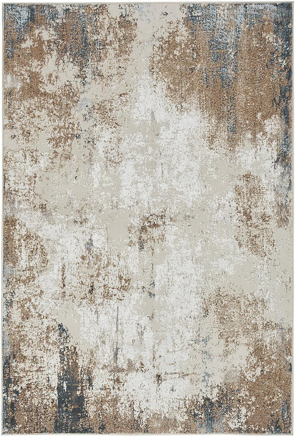 Abstract Shimmer 5' x 7' Gray Synthetic Area Rug