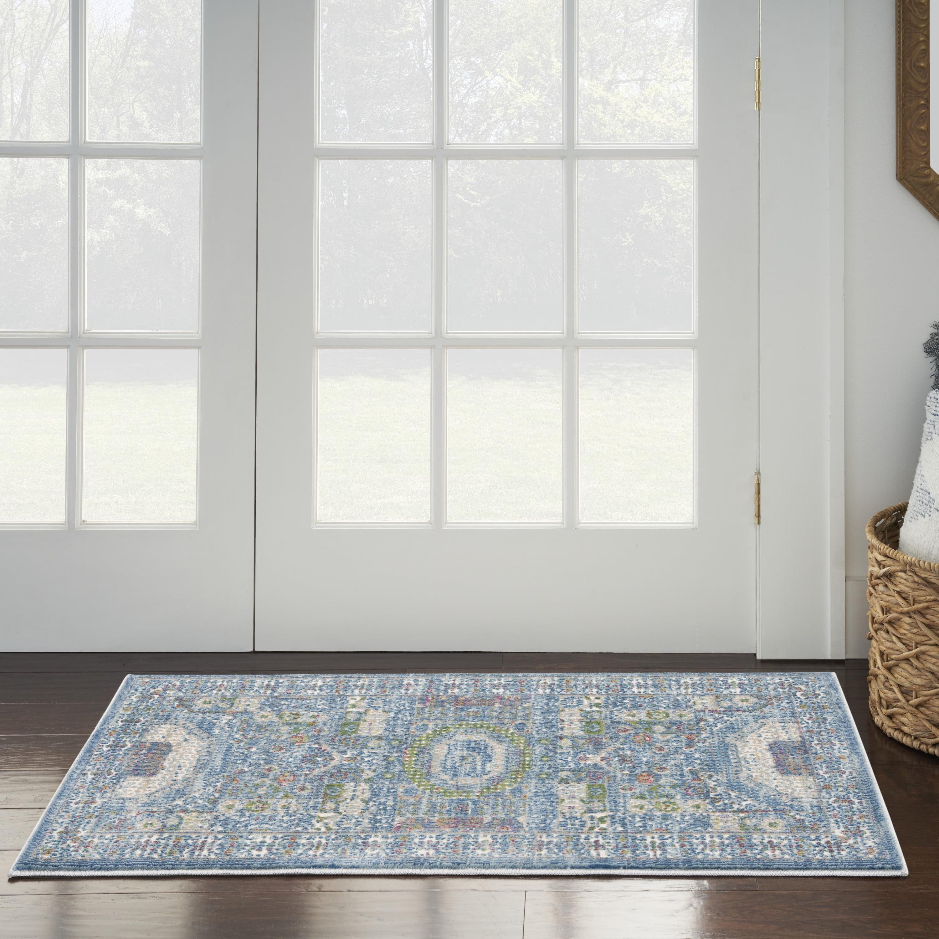Nourison Global Vintage GLB17 Indoor only Area Rug - Ivory Light Blue 2' x 4'