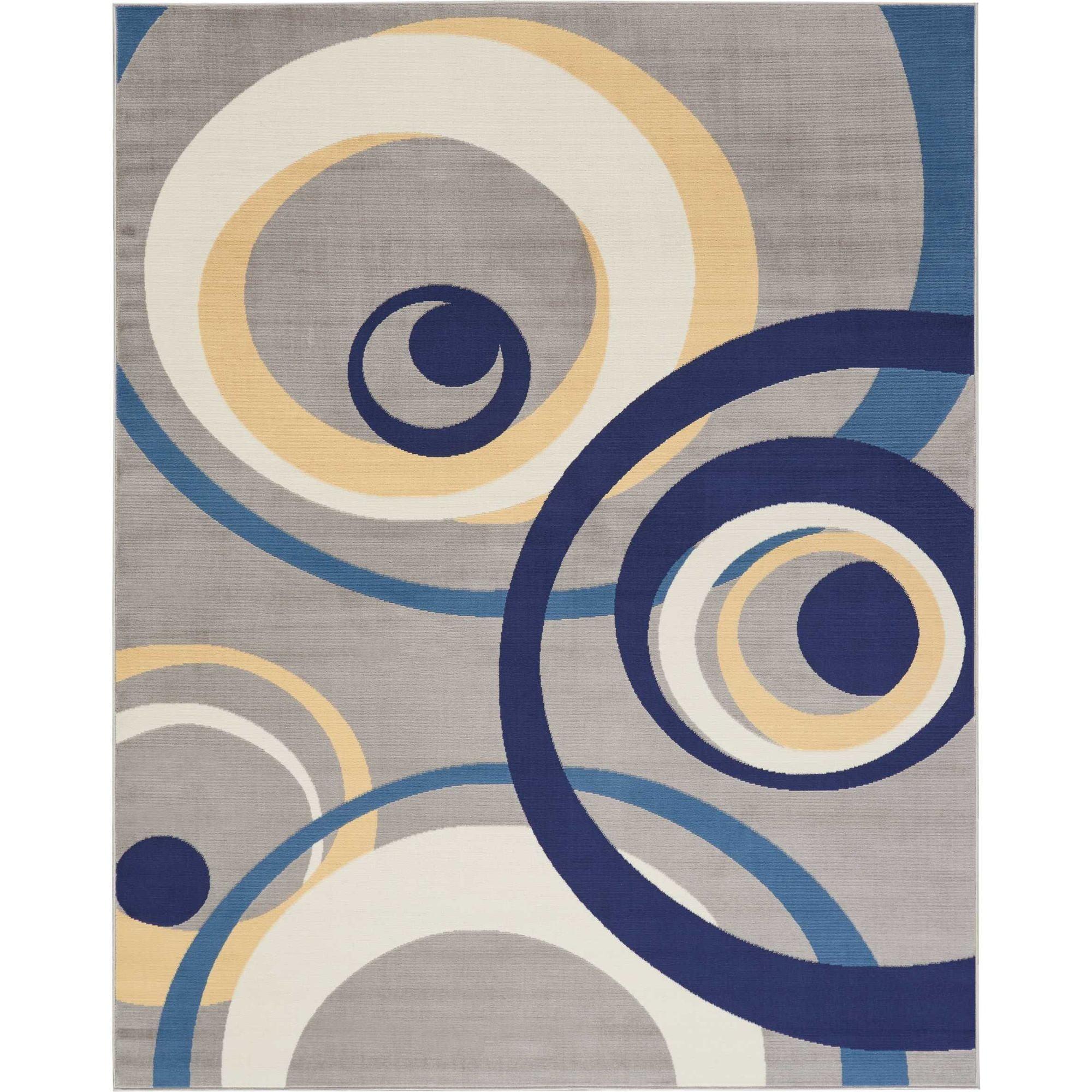 Nourison Grafix 7'10" x 9'10" (8' x 10') Grey Area Rug Retro Contemporary Geometric by Nourison