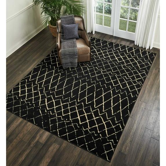 Nourison Grafix Black Area Rug GRF04 7'10"X9'10"