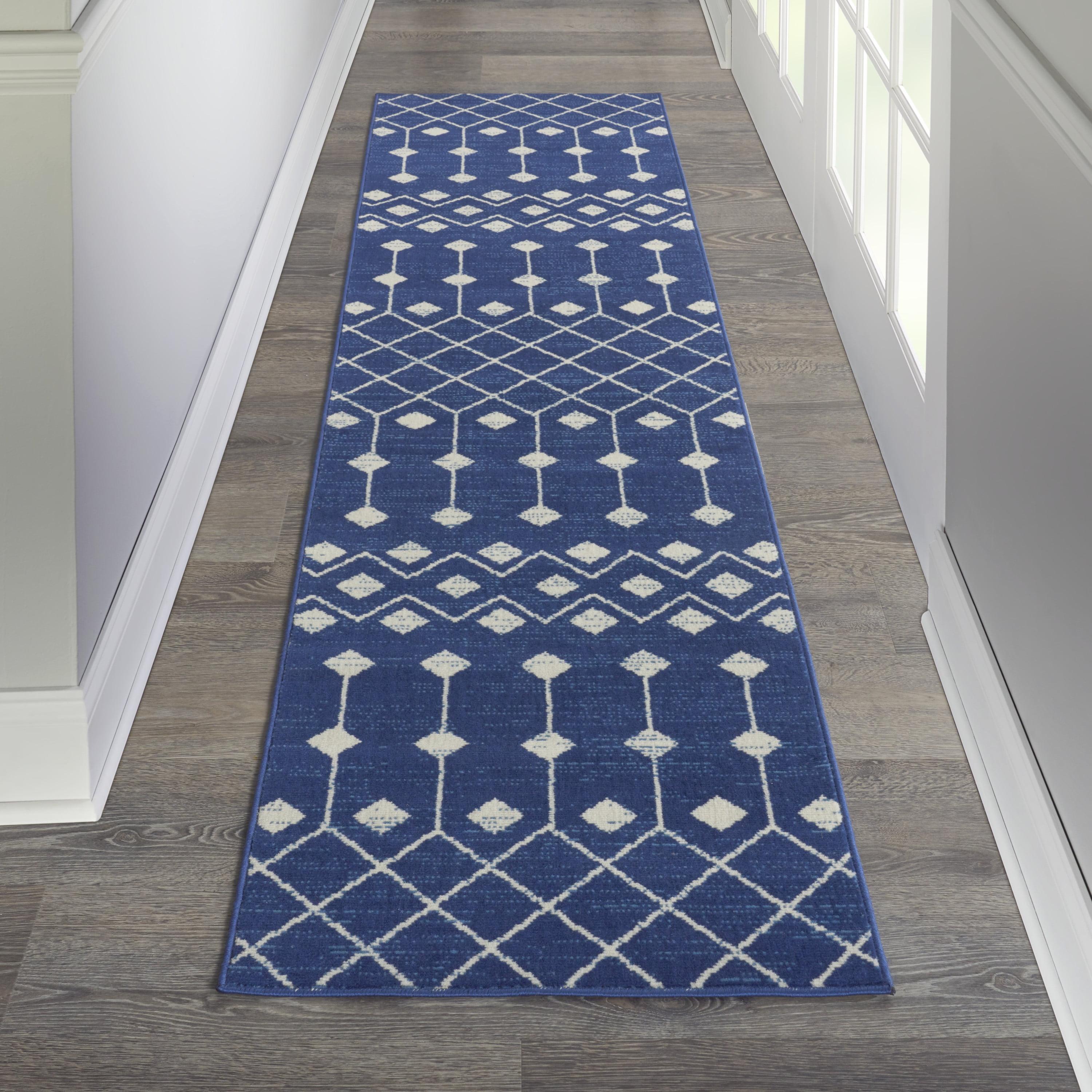 Nourison Grafix GRF37 Indoor Area Rug Navy 2'3" x 12'