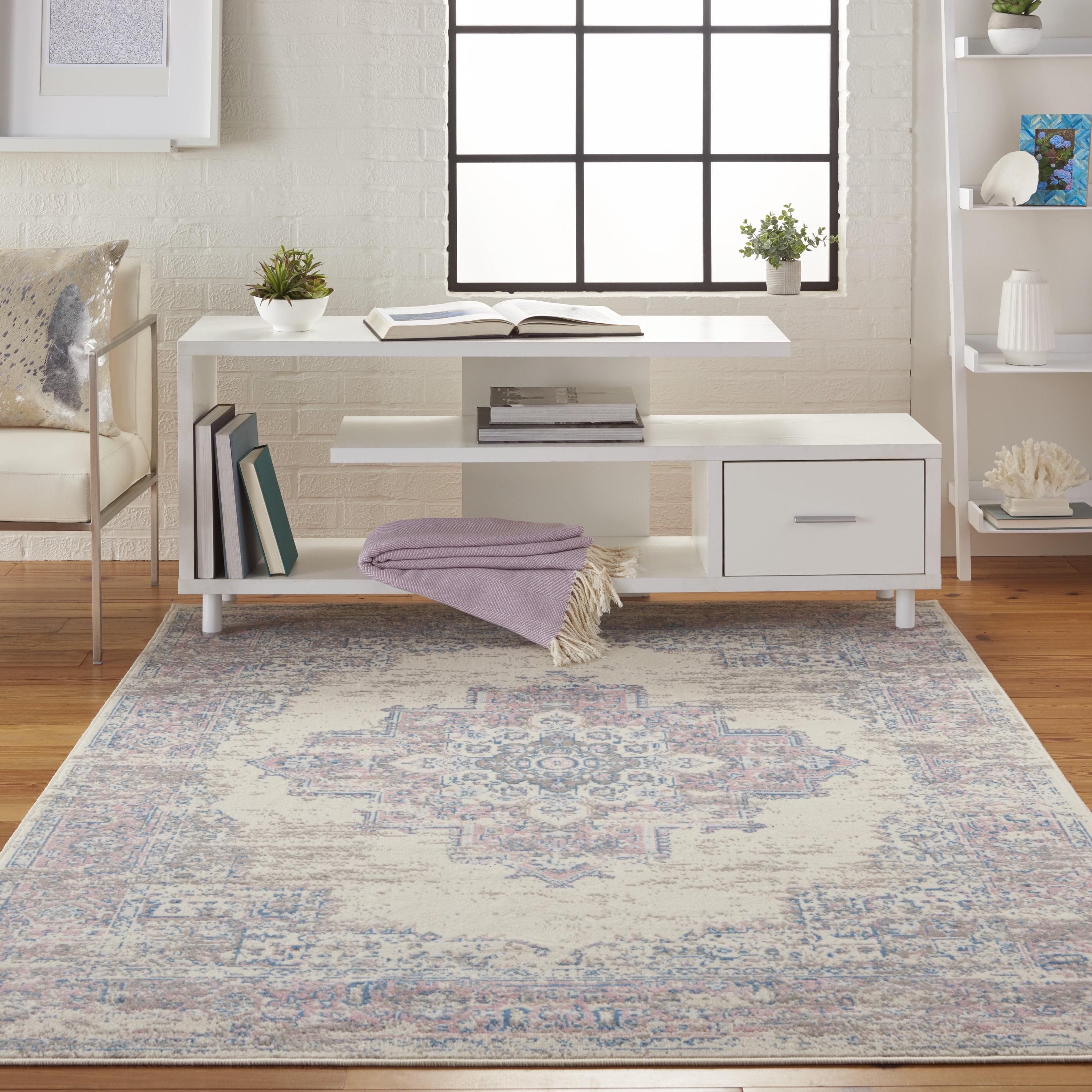Nourison Grafix GRF14 Ivory/Pink Area Rug 3'9" x 5'9"