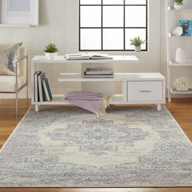 Nourison Grafix GRF14 Ivory/Pink Area Rug 3'9" x 5'9"