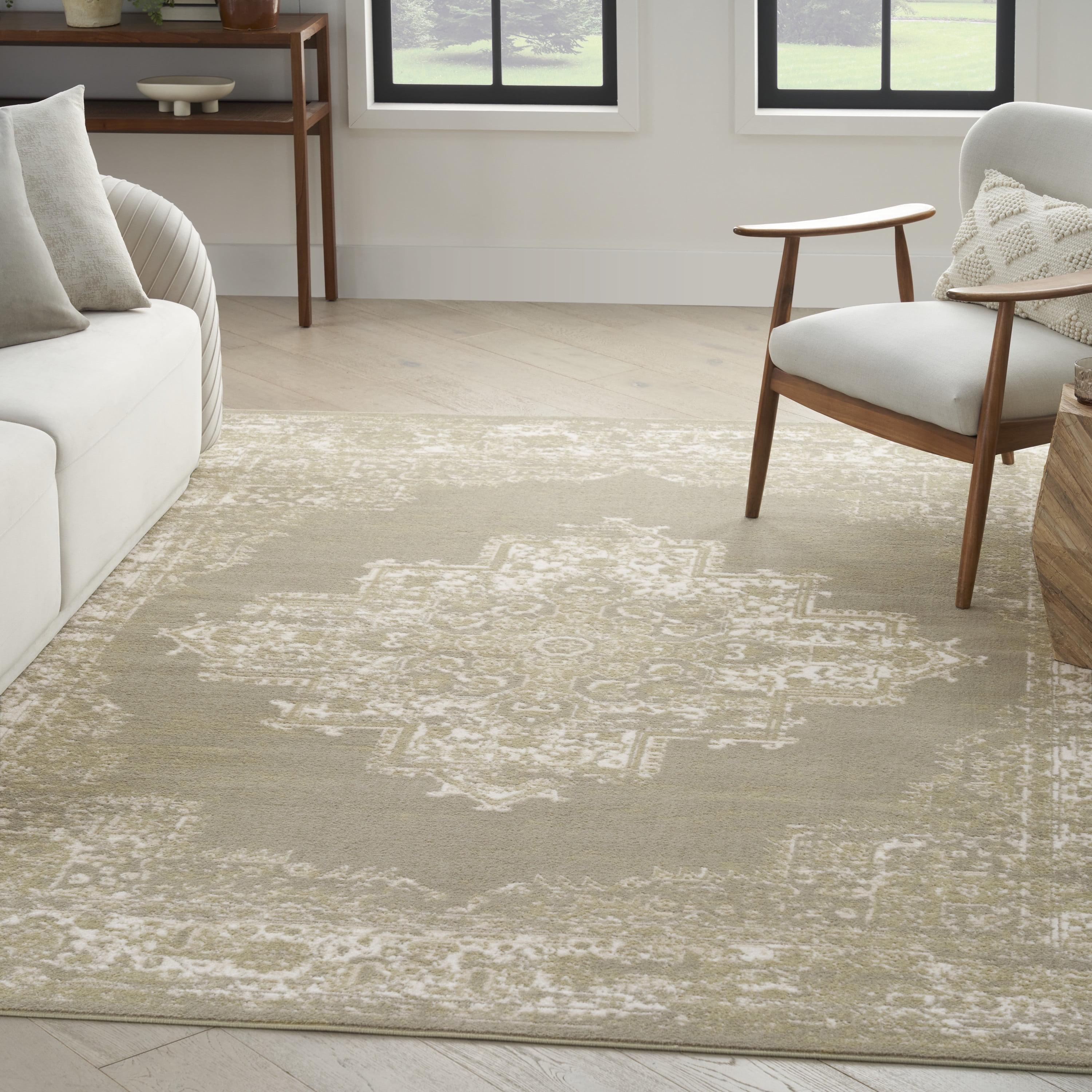 Nourison Grafix Center Medallion Area Rug Olive 7'10" x 9'10"