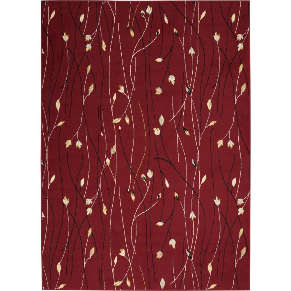 Nourison Grafix Red Area Rug GRF15 5'3"X7'3"