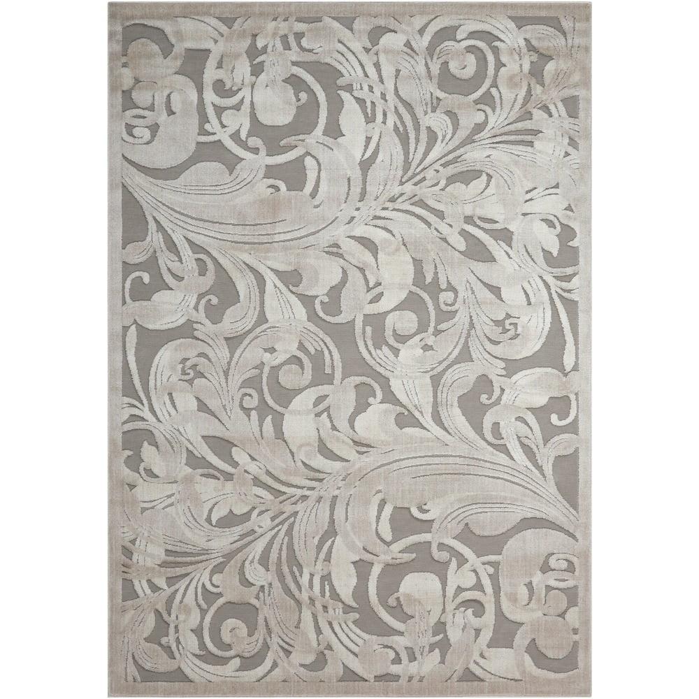 Nourison Graphic Illusions Floral Grey/Camel 2'3" x 3'9" Area Rug, (2x4)