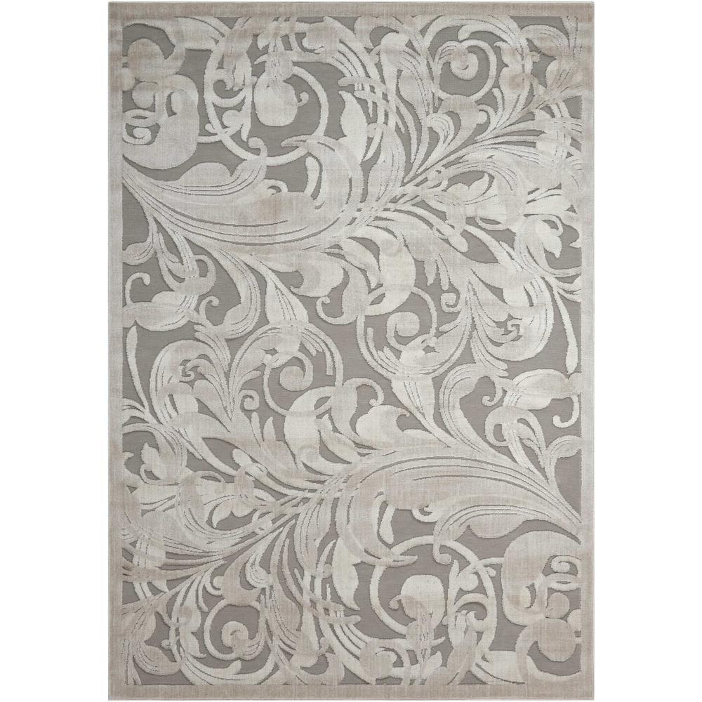 Grey and Camel Rectangular High-Low Loop Area Rug 4' x 6'