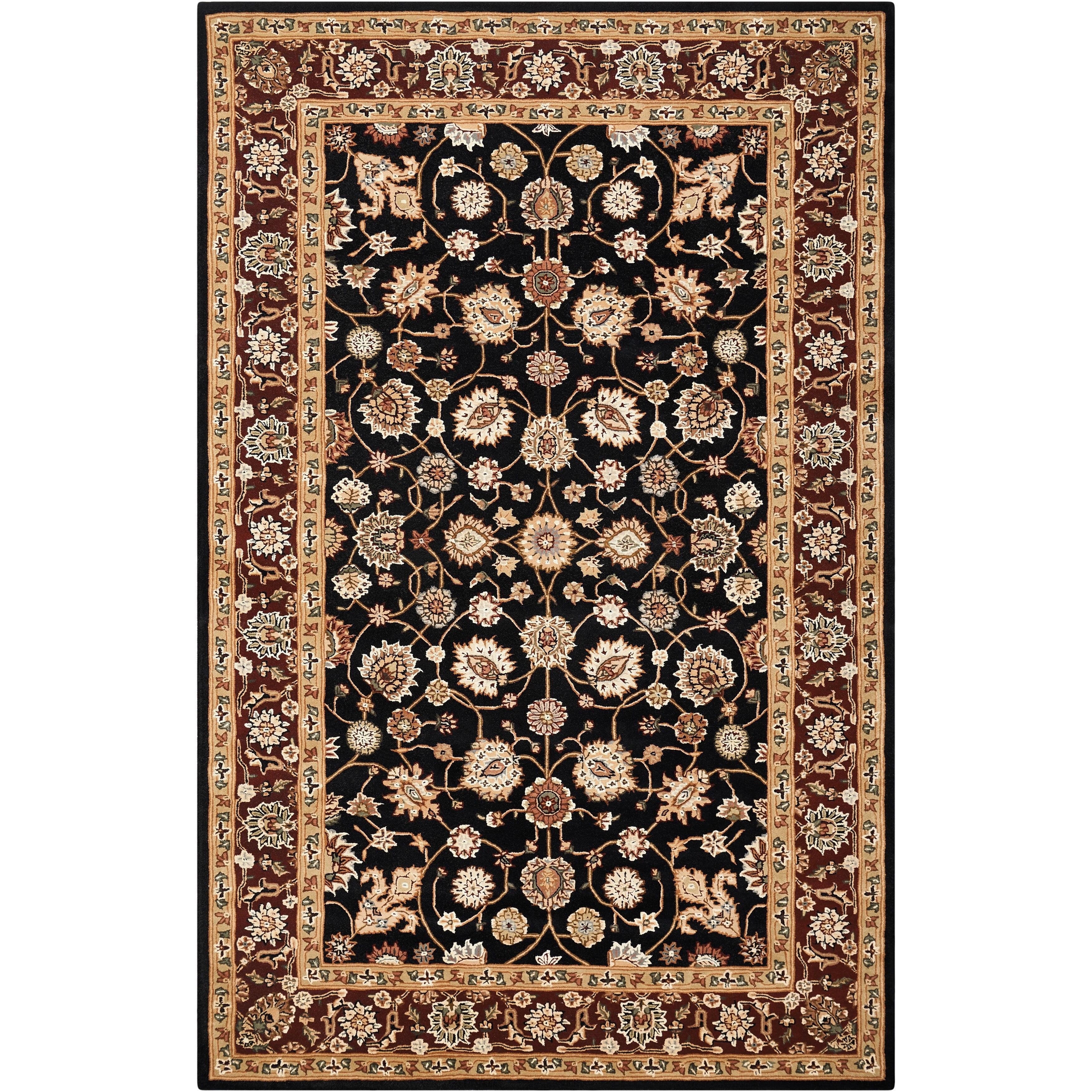 Nourison  Hand-tufted Area Rug 3'9" x 5'9" Contains Latex Nature 0.51 - 0.75 inch 3' x 5' Indoor,Handmade Burgundy Rectangle