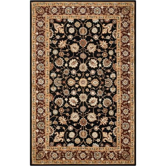 Nourison  Hand-tufted Area Rug 5'6" x 8'6" Contains Latex Border 0.51 - 0.75 inch 5' x 8' Indoor Burgundy Rectangle