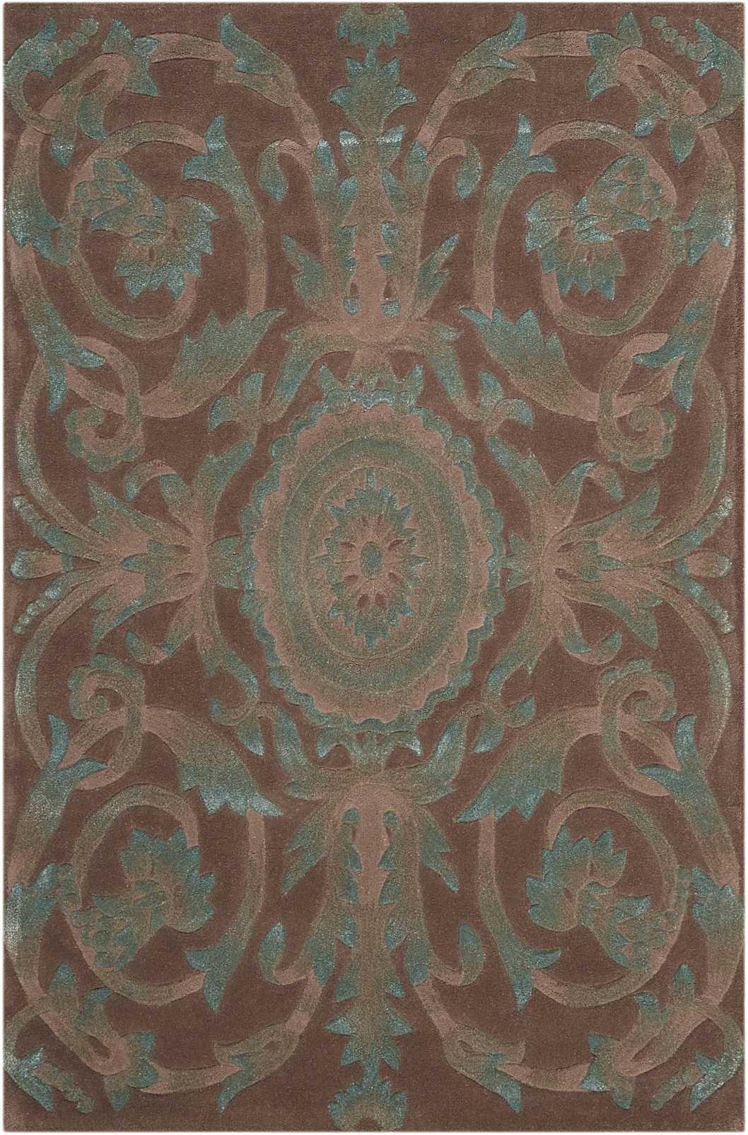 Nourison  Moda Hand-tufted Area Rug Brown 3'6" x 5'6" Floral & Botanical 3' x 5' Indoor, Handmade Brown