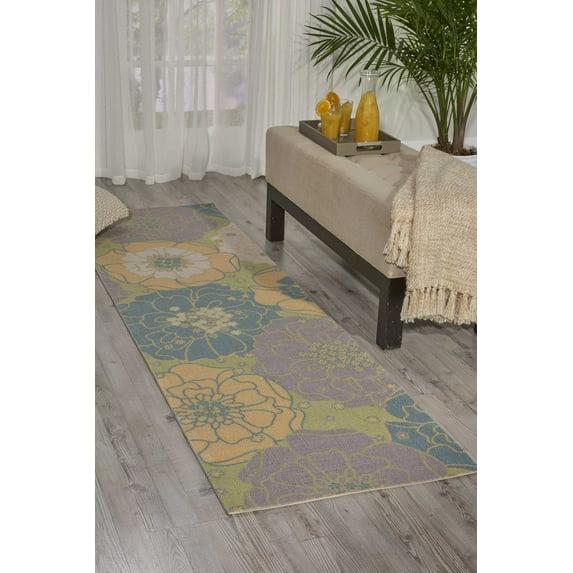Nourison Home & Garden Green Indoor/Outdoor Area Rug RS021 2'3" x 8'