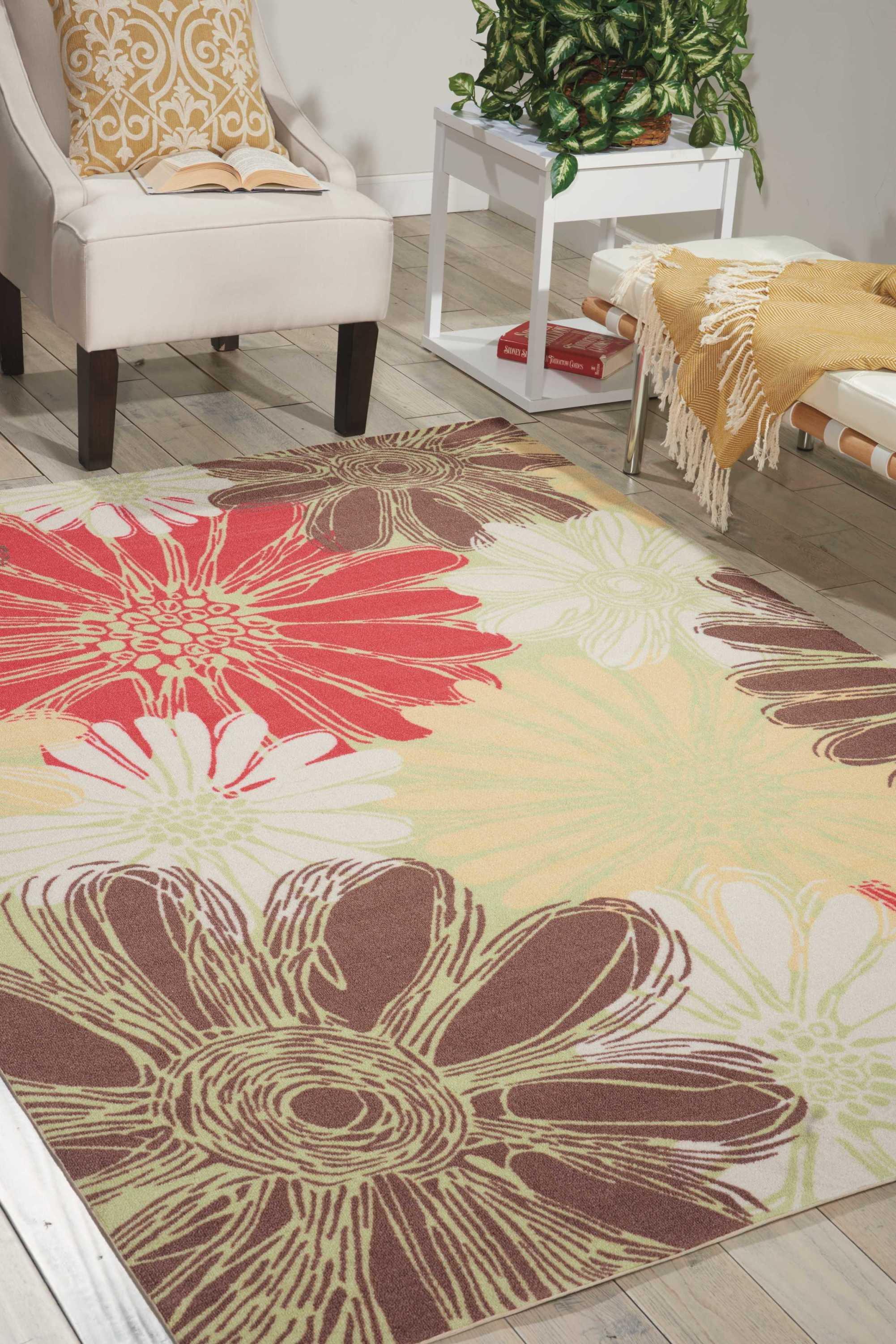 Nourison Home & Garden Green Indoor/Outdoor Area Rug RS022 5'3" x 7'5"