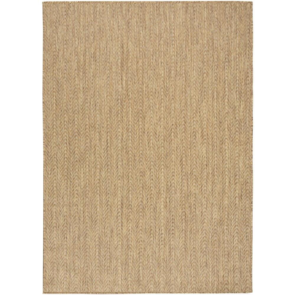 Nourison Horizon Indoor/Outdoor 5' x 7' Natural Modern Chevron Flatweave Rug