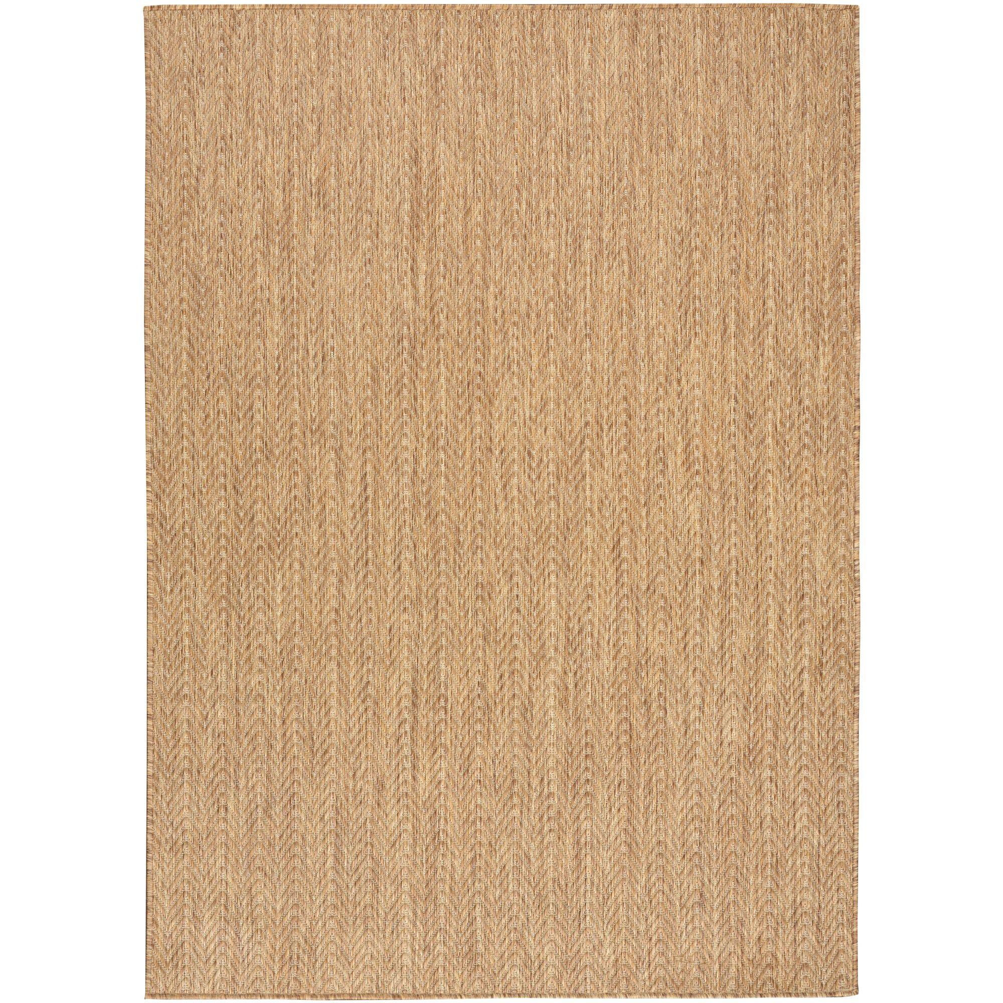Nourison Horizon Indoor/Outdoor 5' x 7' Natural Modern Chevron Flatweave Rug