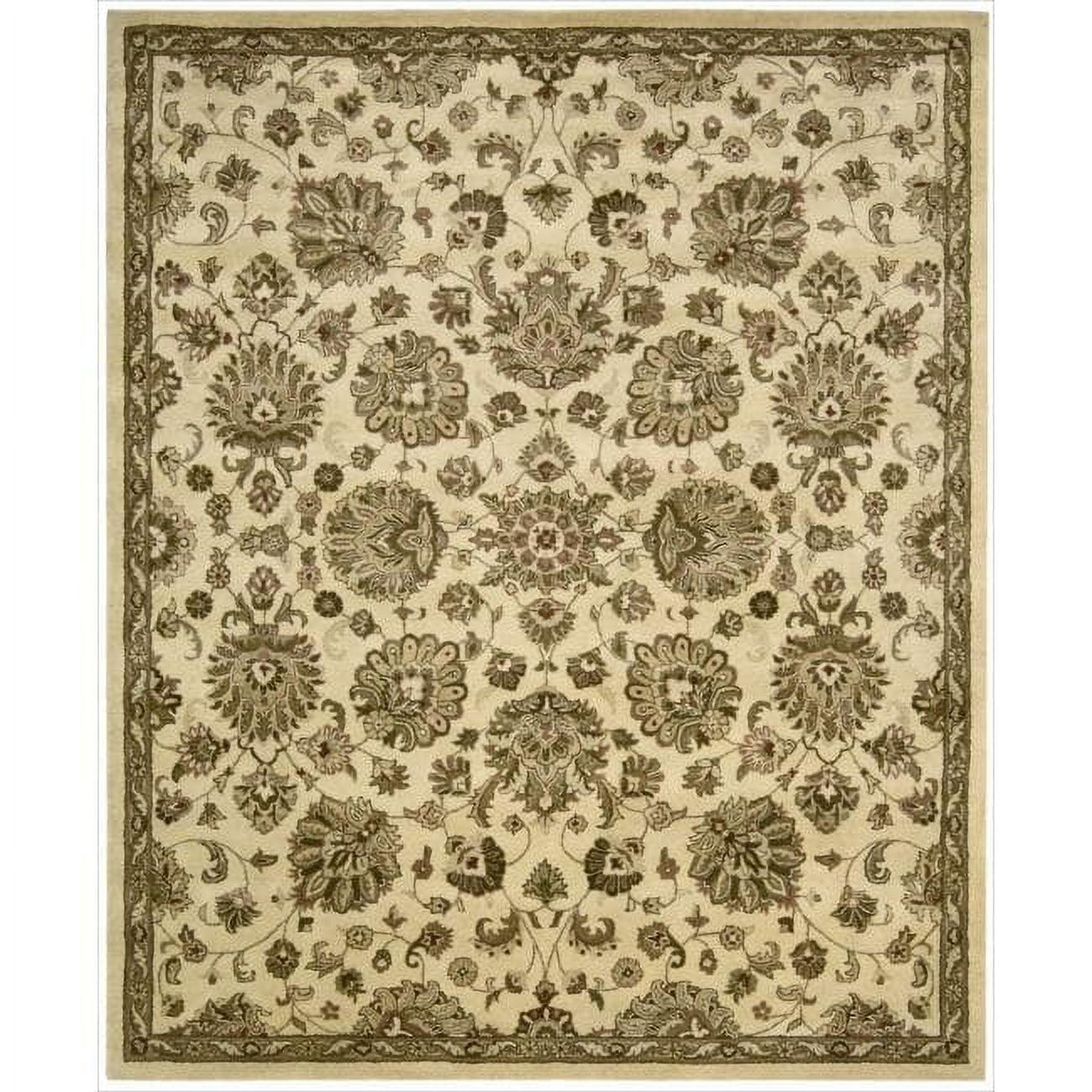 Ivory Hand-Tufted Wool Rectangular Rug, 8.25 x 11.5 ft.