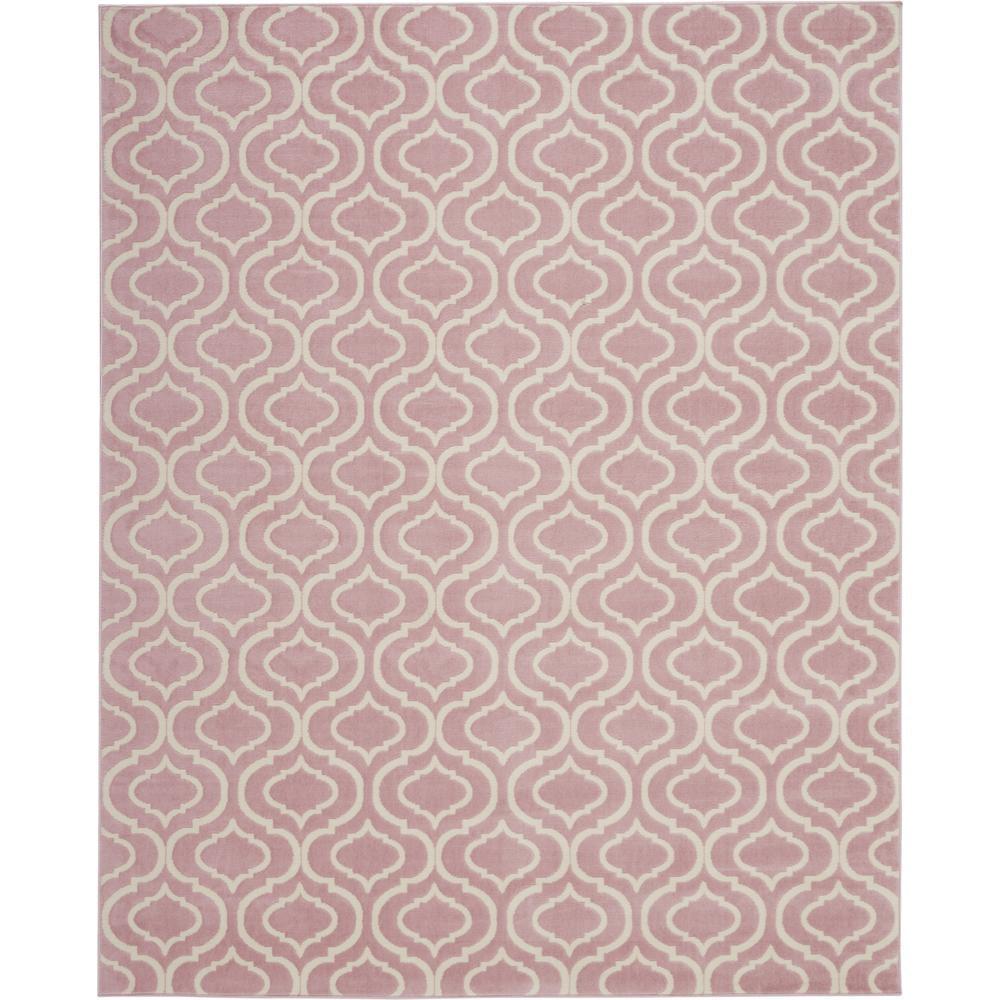 Nourison Jubilant Modern Moroccan Pink 7' x 10' Area Rug, (7' x 10')