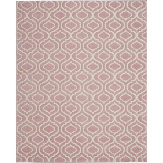 Nourison Jubilant Modern Moroccan Pink 7' x 10' Area Rug, (7' x 10')